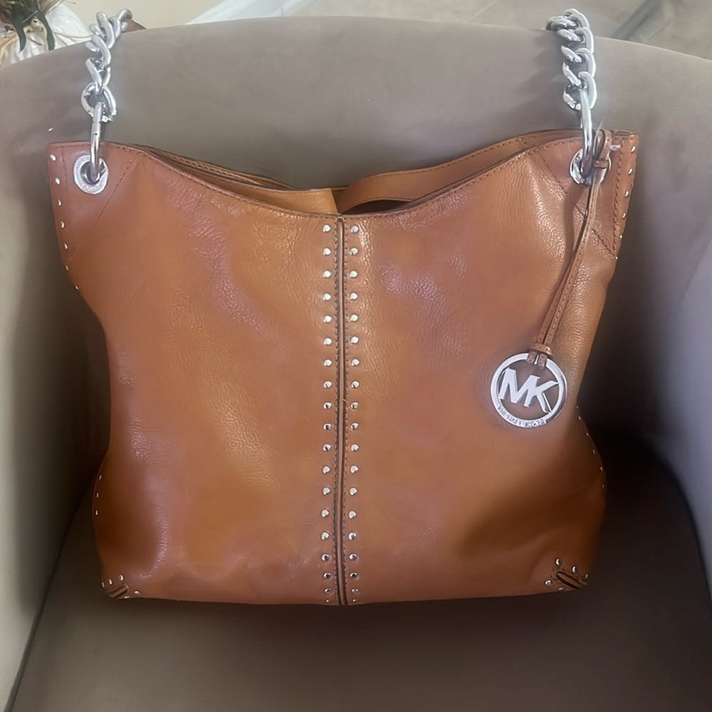 MK Leather Shoulder Bag Large Like New